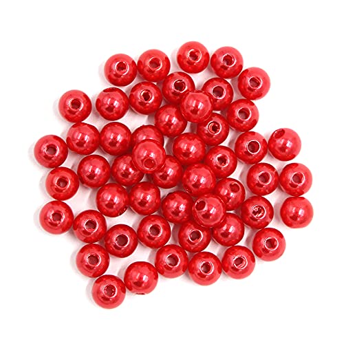 Set zur Herstellung von Armbändern, Acryl-Imitationsperlen zur Schmuckherstellung und for Basteln, 4 mm, mehrfarbig, 300 Stück(Red) von BYALORTEX