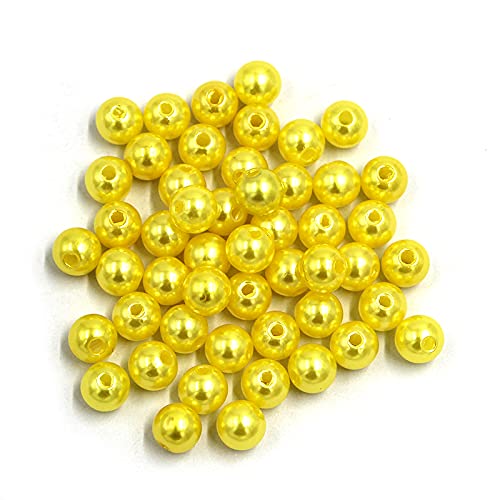 Set zur Herstellung von Armbändern, Acryl-Imitationsperlen zur Schmuckherstellung und for Basteln, 4 mm, mehrfarbig, 300 Stück(Yellow) von BYALORTEX