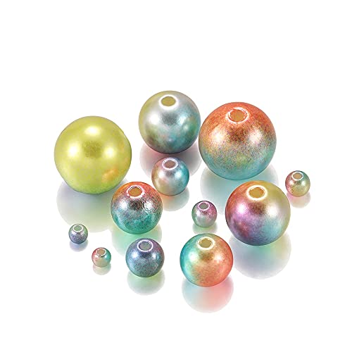 Set zur Herstellung von Armbändern, Kunststoffperlen, 3–12 mm, Acrylperlen, mehrfarbig, zur Schmuckherstellung, 360 Stück(11) von BYALORTEX