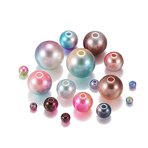 Set zur Herstellung von Armbändern, Kunststoffperlen, 3–12 mm, Acrylperlen, mehrfarbig, zur Schmuckherstellung, 360 Stück(14) von BYALORTEX