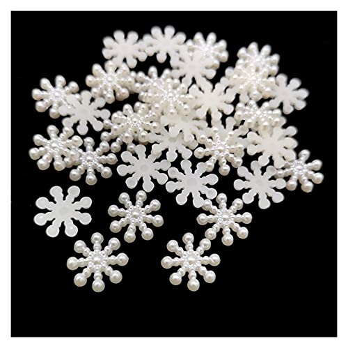 Set zur Herstellung von Armbändern, Perlen, flache Rückseite, halbrund, Acryl, Elfenbein, 6–10 mm, 100 Stück(Snow) von BYALORTEX