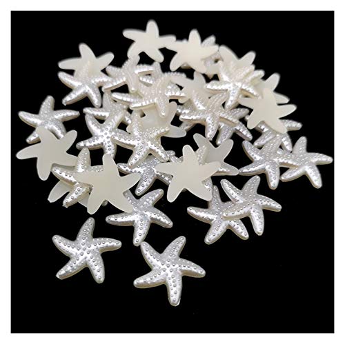 Set zur Herstellung von Armbändern, Perlen, flache Rückseite, halbrund, Acryl, Elfenbein, 6–10 mm, 100 Stück(Starfish) von BYALORTEX