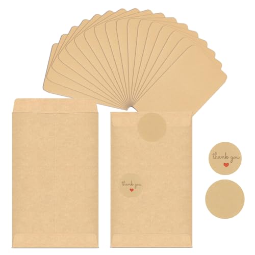 BYETIVE 100pcs Vintage Papiertüten Klein Braune Kraftpapiertüten Mini Umschlag Kraft Weihnachtskarte Papierbeutel für Süßigkeiten Samen Hochzeit Bonbons Geburstag mit 200 DIY Aufkleber,16.5x10CM BYETIVE 100pcs Vintage Papiertüten Klein Braune Kraftpapiertüten Mini Umschlag Kraft Weihnachtskarte Papierbeutel für Süßigkeiten Samen Hochzeit Bonbons Geburstag mit 200 DIY Aufkleber,16.5x10CM von BYETIVE