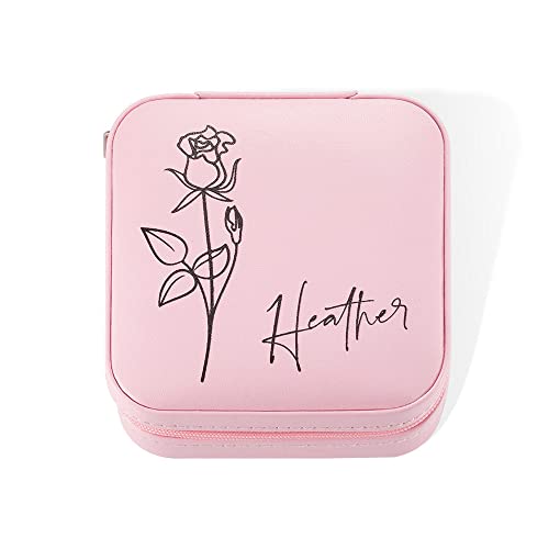 Benutzerdefinierte Leder Name Geburtsblume Schmuckschatulle Personalisierte Schmuck Reiseetui Schmuck Organizer Fall für Ohrringe Ringe Halskette Geburtstagsgeschenk für Frauen Benutzerdefinierte Leder Name Geburtsblume Schmuckschatulle Personalisierte Schmuck Reiseetui Schmuck Organizer Fall für Ohrringe Ringe Halskette Geburtstagsgeschenk für Frauen von BYFDIY