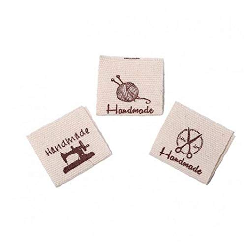 BYFRI 50pcs Handgemachte Stoff Etiketten Tags Baumwollkostüm Bekleidung Labels Textiletiketten Handmade Etiketten Für DIY Nähen Kleidung von BYFRI