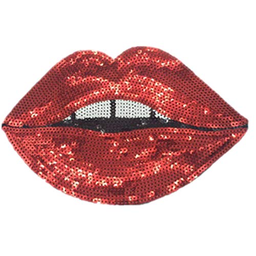 Red Lip Patches Stickerei-applikation Pailletten Für Kleidung Nähen Patch-diy Abzeichen Zubehör von BYFRI