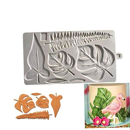 Turtle Blatt Silikon-Fondant-Kuchen-Form Tropische Blätter Gummi-pasten-zuckerfertigkeit Border Dekorieren Mold Schokolade Gebäck Pan Schokolade Zuckermasse Mold 1pc von BYFRI