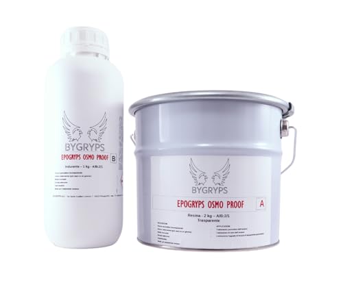 BYGRIPS EpoGryps Osmo Proof Epoxidharz, wasserdicht, transparent, 3 kg, für professionelle Reparaturen, Fiberglas, Osmose-Behandlung, schnelle Aushärtung BYGRIPS EpoGryps Osmo Proof Epoxidharz, wasserdicht, transparent, 3 kg, für professionelle Reparaturen, Fiberglas, Osmose-Behandlung, schnelle Aushärtung von BYGRYPS