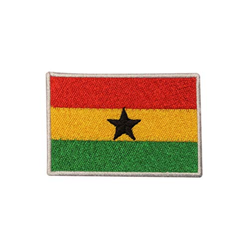 Aufnäher mit Ghana-Flagge, bestickt, Ghana-Nationalflagge, zum Aufbügeln oder Aufnähen von BYIZY
