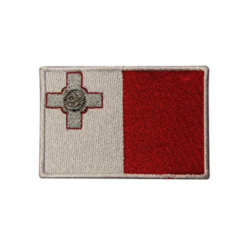 Aufnäher mit Malta-Flagge, bestickt, Malta-Flagge, zum Aufbügeln oder Aufnähen von BYIZY