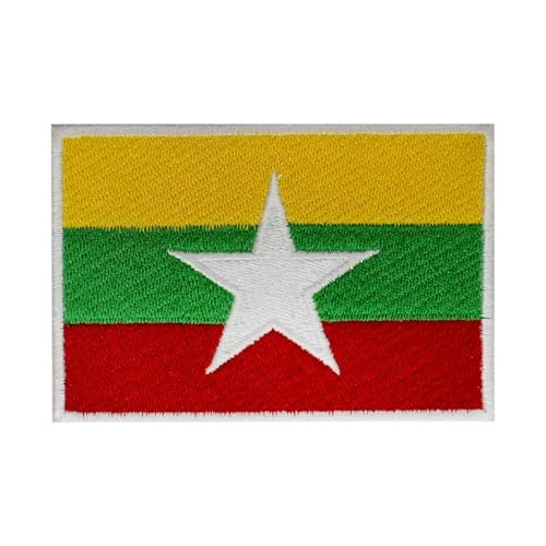 Aufnäher mit Myanmar-Flagge, bestickt, zum Aufbügeln oder Aufnähen Aufnäher mit Myanmar-Flagge, bestickt, zum Aufbügeln oder Aufnähen von BYIZY