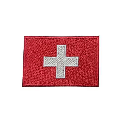 Aufnäher mit Schweiz-Flagge, bestickt, zum Aufbügeln oder Aufnähen Aufnäher mit Schweiz-Flagge, bestickt, zum Aufbügeln oder Aufnähen von BYIZY