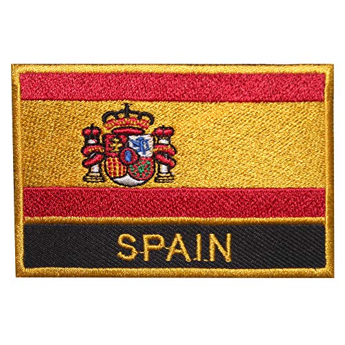 Aufnäher mit Spanien-Flagge, bestickt, zum Aufbügeln oder Aufnähen von BYIZY
