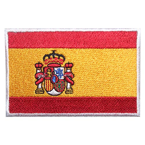 Aufnäher mit Spanien-Flagge, bestickt, zum Aufbügeln oder Aufnähen von BYIZY