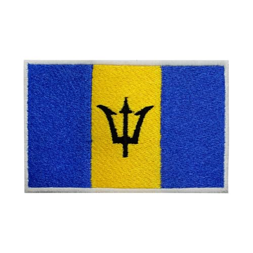 Barbados Länderflaggen-Aufnäher, bestickt, zum Aufbügeln oder Aufnähen Barbados Länderflaggen-Aufnäher, bestickt, zum Aufbügeln oder Aufnähen von BYIZY