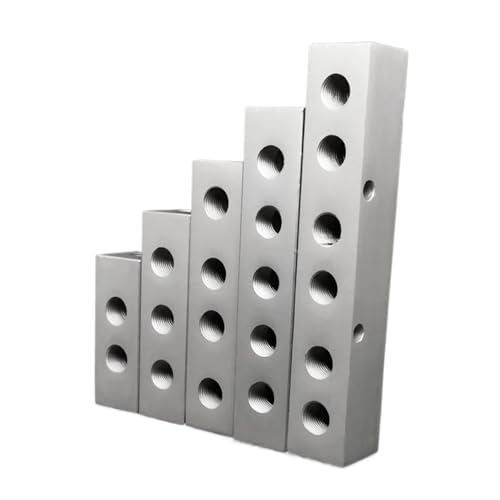 BYLSAGWHT 20 x 20 mm 1/8 Zoll BSP Female Thread Solid Aluminum Pneumatic Manifold Block Splitter (4 Way 6 Ports) von BYLSAGWHT