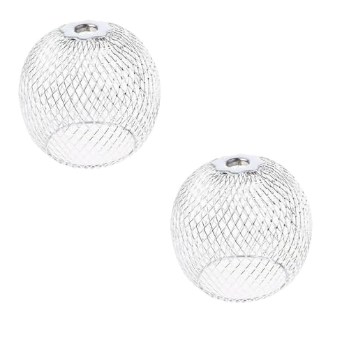 BYLYUIVN Lampenschirm hängelampe 2/4 Stücke Eisen Chrom Lampenschirm Kronleuchter Deckenleuchte Käfig Anhänger Schatten Dekor 7cm for G4, E14, E14 Lampe DIY PM0346X2(2PCS) von BYLYUIVN