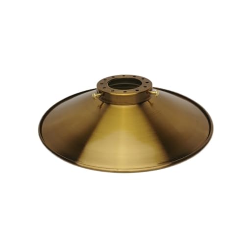 BYLYUIVN Lampenschirm hängelampe Lampenschirm aus Metall, fertiger Lampenschirm aus Eisen, 4 Stile, Lampenschirme for Selbermachen, Metall, gebürstet, Goldbronze, Lampenzubehör(A with Holder) von BYLYUIVN