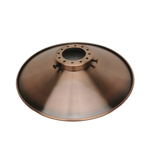 BYLYUIVN Lampenschirm hängelampe Lampenschirm aus Metall, fertiger Lampenschirm aus Eisen, 4 Stile, Lampenschirme for Selbermachen, Metall, gebürstet, Goldbronze, Lampenzubehör(Red A with Holder) von BYLYUIVN
