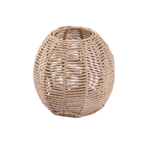 BYLYUIVN Lampenschirm hängelampe Rattan-Lampenschirm, Geometrischer Lampenschirm, Lampenschirm for Pendelleuchte, Hängelampe, Handgewebt, Lampenschirm for Leuchte, Schlafzimmer(01) von BYLYUIVN