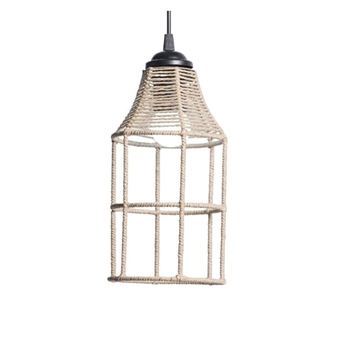 BYLYUIVN Lampenschirm hängelampe Rattan-Lampenschirm, Geometrischer Lampenschirm, Lampenschirm for Pendelleuchte, Hängelampe, Handgewebt, Lampenschirm for Leuchte, Schlafzimmer(15) von BYLYUIVN