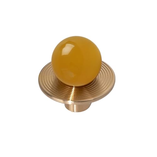 BYLYUIVN Türknöpfe Luxuriöse Naturstein Messing Knöpfe Schrankknöpfe Griffe Kommode Knöpfe Schubladengriffe Elegante grüne Möbelbeschläge(C-4076-Huang) von BYLYUIVN