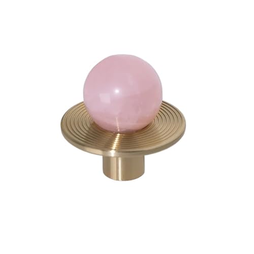 BYLYUIVN Türknöpfe Luxuriöse Naturstein Messing Knöpfe Schrankknöpfe Griffe Kommode Knöpfe Schubladengriffe Elegante grüne Möbelbeschläge(C-4079-Pink) von BYLYUIVN