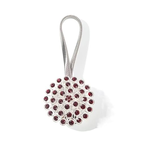 BYLYUIVN Vorhanghalter 1 Stück Kristall-Vorhanggurte, magnetische Vorhänge, Schnalle mit Federdraht, kostenloser Fenster-Wandhaken, Strass-Magnet-Vorhang-Raffhalter(Dark Brown) von BYLYUIVN