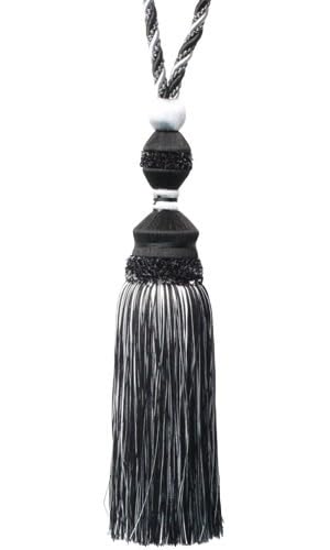 BYLYUIVN Vorhanghalter 1 Stück Vorhang Quaste Raffhalter Polyester hängende Kugel Vorhänge Halter Krawatte for Heimdekoration(Black) von BYLYUIVN