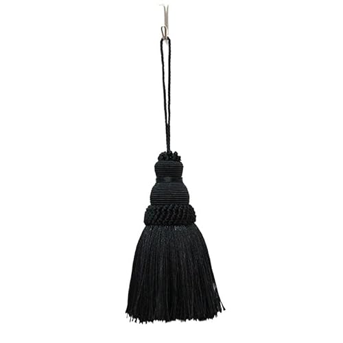BYLYUIVN Vorhanghalter 2 Stück Quasten-Hängeanhänger, dekorative goldene Vorhänge, Zubehör, Schlüsselquasten for Vorhang-Raffhalter, DIY-Handwerk, Quasten-Fransenbesatz(Black) von BYLYUIVN