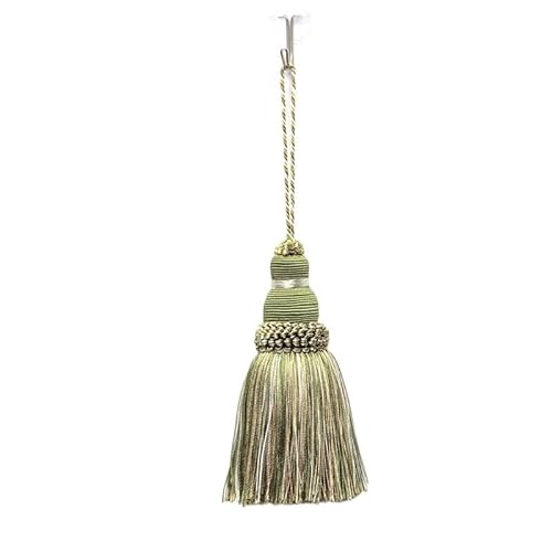 BYLYUIVN Vorhanghalter 2 Stück Quasten-Hängeanhänger, dekorative goldene Vorhänge, Zubehör, Schlüsselquasten for Vorhang-Raffhalter, DIY-Handwerk, Quasten-Fransenbesatz(Mix Green) von BYLYUIVN