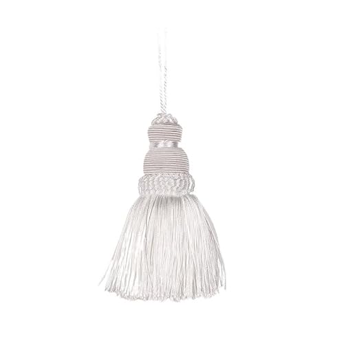 BYLYUIVN Vorhanghalter 2 Stück Quasten-Hängeanhänger, dekorative goldene Vorhänge, Zubehör, Schlüsselquasten for Vorhang-Raffhalter, DIY-Handwerk, Quasten-Fransenbesatz(White) von BYLYUIVN