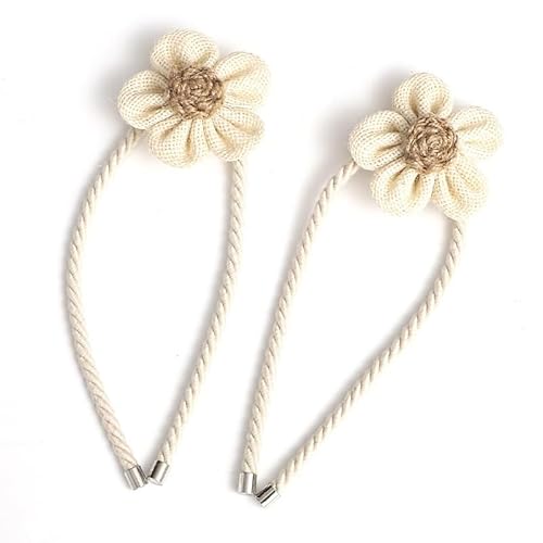 BYLYUIVN Vorhanghalter 2 Stück Vorhang-Raffhalter, magnetisch, hochwertiger Halter, Haken, Schnalle, Clip, hübsch und modisch, Baumwolle und Leinen, dekorative Wohnaccessoires(A-2Pcs) von BYLYUIVN