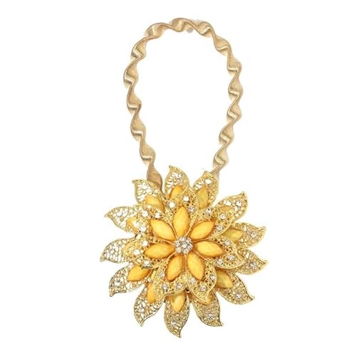 BYLYUIVN Vorhanghalter 2PC Bunte Vorhang Schnalle Blume Dehnbare Frühling Magnetische Vorhang Clip Vorhang Halter Strass Kreative Strap Blume(A) von BYLYUIVN
