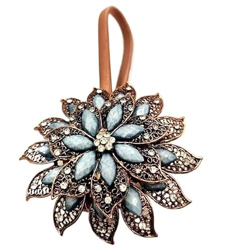 BYLYUIVN Vorhanghalter 2PC Bunte Vorhang Schnalle Blume Dehnbare Frühling Magnetische Vorhang Clip Vorhang Halter Strass Kreative Strap Blume(K) von BYLYUIVN