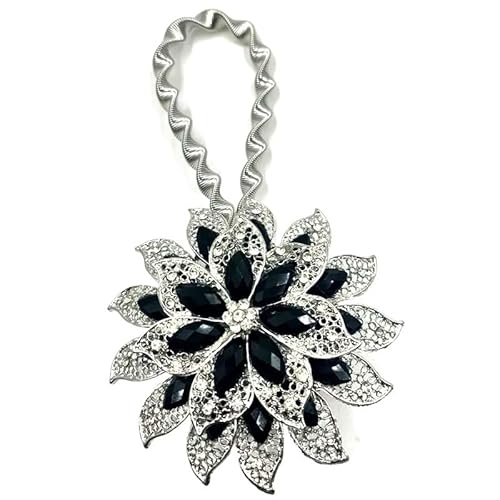 BYLYUIVN Vorhanghalter 2PC Bunte Vorhang Schnalle Blume Dehnbare Frühling Magnetische Vorhang Clip Vorhang Halter Strass Kreative Strap Blume(M) von BYLYUIVN