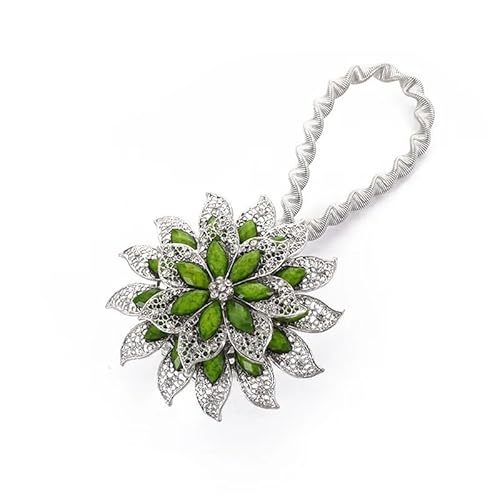 BYLYUIVN Vorhanghalter 2PC Bunte Vorhang Schnalle Blume Dehnbare Frühling Magnetische Vorhang Clip Vorhang Halter Strass Kreative Strap Blume(P) von BYLYUIVN