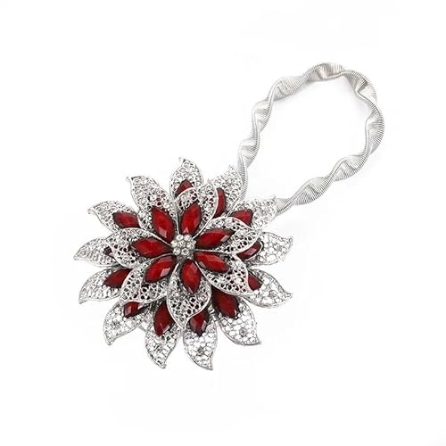 BYLYUIVN Vorhanghalter 2PC Bunte Vorhang Schnalle Blume Dehnbare Frühling Magnetische Vorhang Clip Vorhang Halter Strass Kreative Strap Blume(Q) von BYLYUIVN