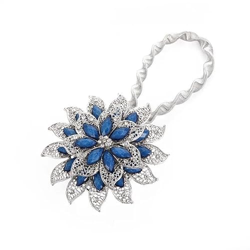 BYLYUIVN Vorhanghalter 2PC Bunte Vorhang Schnalle Blume Dehnbare Frühling Magnetische Vorhang Clip Vorhang Halter Strass Kreative Strap Blume(R) von BYLYUIVN