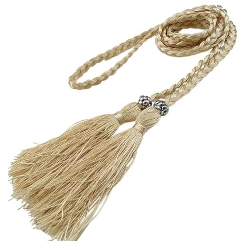 BYLYUIVN Vorhanghalter 2Pc Blume Vorhang Tieback Zimmer Zubehör Vorhang Halter Schnalle Seil Handgemachte Webart Quaste Fringe Verband Hause Dekoration(17) von BYLYUIVN