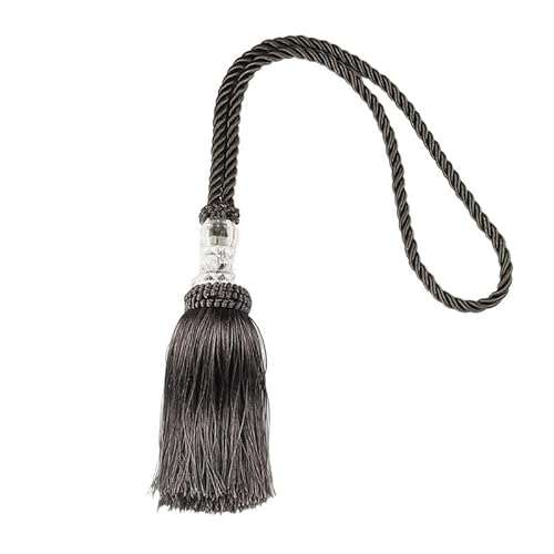 BYLYUIVN Vorhanghalter 2Pc Hängende Kugel Quaste Vorhang Raffhalter Einfache Große Quasten Anhänger Hause Dekoration Einzigen Ball Vorhang Seil Zimmer Zubehör(Charcoal) von BYLYUIVN