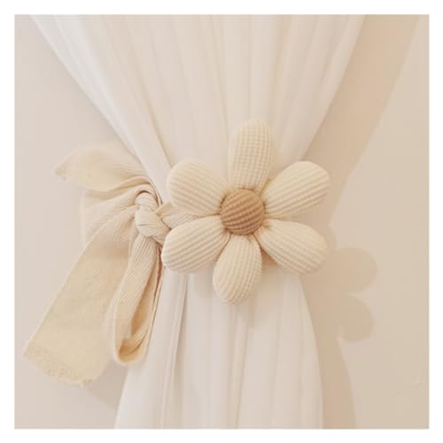 BYLYUIVN Vorhanghalter Blume Form Raffhalter Fenster Vorhang Schnalle Clip Kinderzimmer Hängen Vorhang Halter Raffhalter Vorhang Zubehör Wohnkultur(Beige) von BYLYUIVN