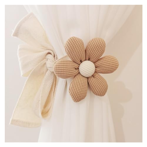 BYLYUIVN Vorhanghalter Blume Form Raffhalter Fenster Vorhang Schnalle Clip Kinderzimmer Hängen Vorhang Halter Raffhalter Vorhang Zubehör Wohnkultur(Khaki) von BYLYUIVN