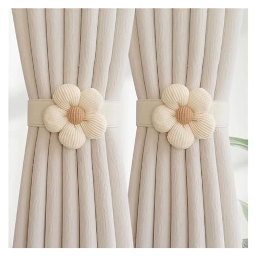 BYLYUIVN Vorhanghalter Blumen-Vorhang-Raffhalter, elastischer Halter, Haken, Schnalle, Clip, hübsches und modisches dekoratives Wohnaccessoire aus Polyester(01) von BYLYUIVN