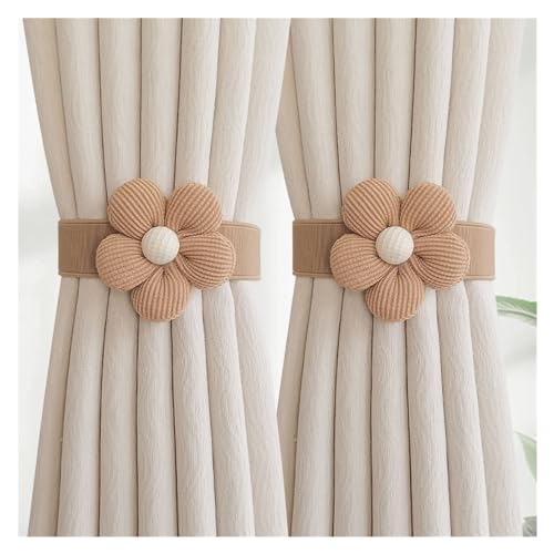 BYLYUIVN Vorhanghalter Blumen-Vorhang-Raffhalter, elastischer Halter, Haken, Schnalle, Clip, hübsches und modisches dekoratives Wohnaccessoire aus Polyester(02) von BYLYUIVN