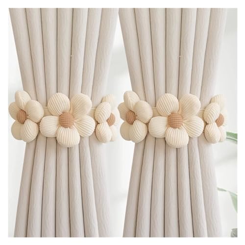 BYLYUIVN Vorhanghalter Blumen-Vorhang-Raffhalter, elastischer Halter, Haken, Schnalle, Clip, hübsches und modisches dekoratives Wohnaccessoire aus Polyester(03) von BYLYUIVN