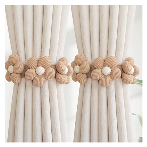 BYLYUIVN Vorhanghalter Blumen-Vorhang-Raffhalter, elastischer Halter, Haken, Schnalle, Clip, hübsches und modisches dekoratives Wohnaccessoire aus Polyester(04) von BYLYUIVN