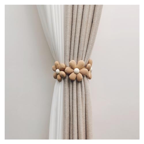 BYLYUIVN Vorhanghalter Blumen-Vorhang-Raffhalter, hochwertiger elastischer Halter, Haken, Schnalle, Clip, hübsch und modisch, dekorative Wohnaccessoires aus Polyester(B) von BYLYUIVN