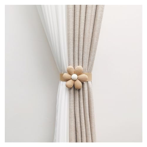 BYLYUIVN Vorhanghalter Blumen-Vorhang-Raffhalter, hochwertiger elastischer Halter, Haken, Schnalle, Clip, hübsch und modisch, dekorative Wohnaccessoires aus Polyester(H) von BYLYUIVN