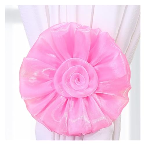 BYLYUIVN Vorhanghalter Blumenförmige Vorhang-Raffhalter for Aufhängen, Fenstervorhänge, Clips, Schnalle, Fensterhalter, Sonnenblume, Heimdekoration, Zubehör(Pink) von BYLYUIVN